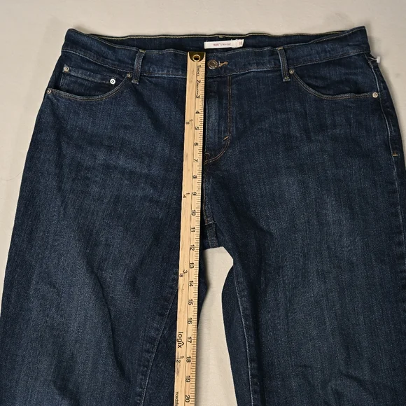 Levis 505 Jeans Womens Size 33 Straight Mid Rise Dark Wash Normcore Y2K - Picture 8 of 14